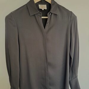 T.ba Life Made in Spain Black Button-Down Rayon Blouse Cuff Links EU 38